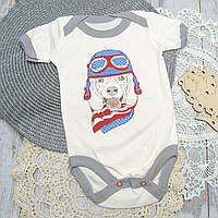ОПТОМ от 3 шт тонкое боди-футболка бодик с короткими рукавами для новорожденного мальчика на лето 5974 СН