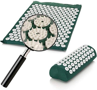 Акупунктурний масажний килимок Acupressure Mat or Bed of Nails Зелений Techno