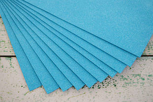 Фоаміран з глітером АВ перлиновий лист 2мм (50х50см), колір - темно блакитний