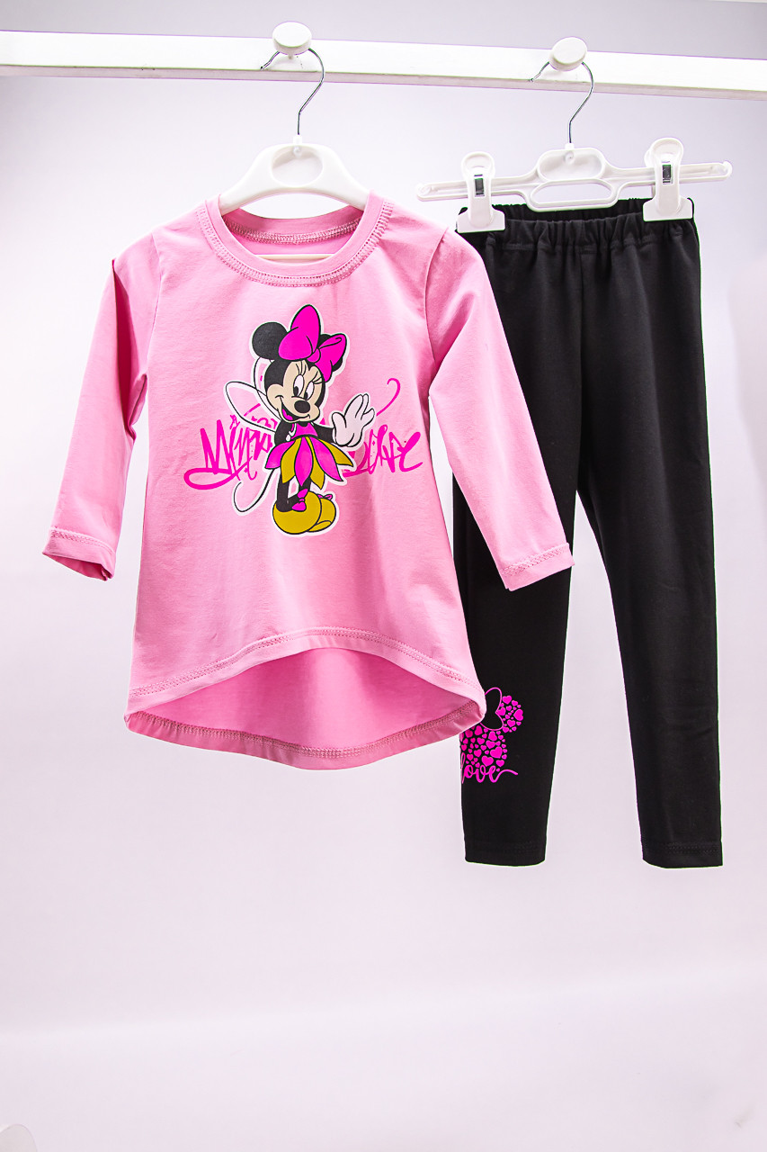 Дитячий комплект для дівчинки туніка з лосинами Мінні фулікра, фото 1