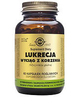 Вітаміни з екстрактом кореня, Солгар, SOLGAR LIQUORICE ROOT EXTRACT, 60 капсул