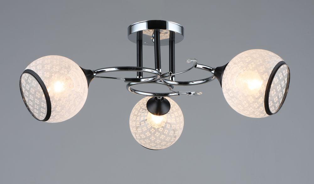 Люстра стельова на три плафони хром D570*H220 E27