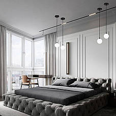 Підвіс зі скляною білою 10см кулею (61-P100F-1 BK+WH), фото 4