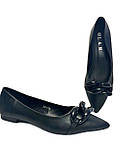 Чорні балетки гострий ніс ланцюги 37, фото 7