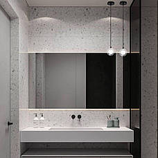 Підвіс зі скляним подвійним плафоном 10см (61-P100F-1 BK+CLWH), фото 5