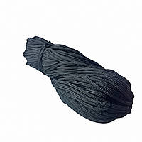 Шнур текстильний, без наповнювача, плетений 5 мм чорний