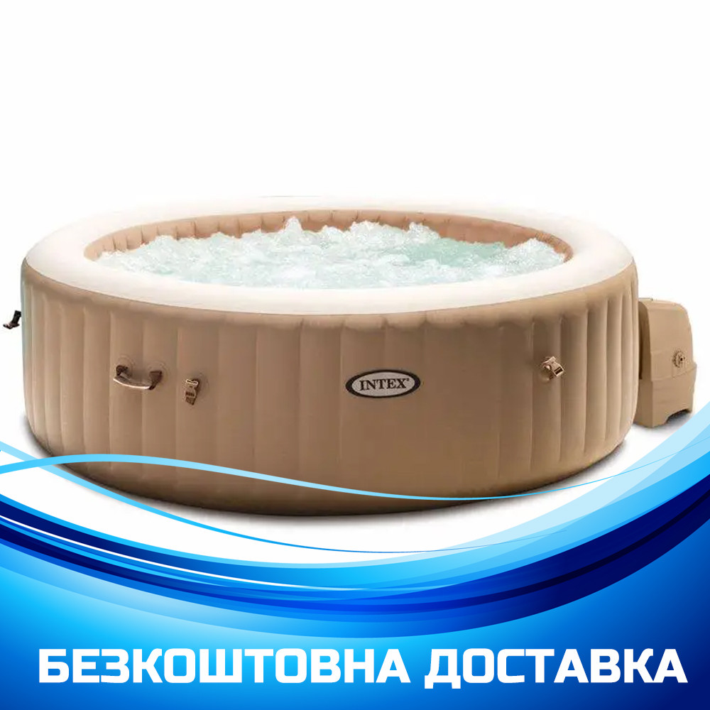 Басейн-джакузі Intex 28428 (з гідромасажем, з нагрівачем 220В) 216см, 1098л, фото 1