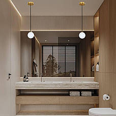 Бронзовий підвіс зі скляною білою 10см кулею (61-P100F-1 BRZ+WH), фото 4