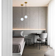 Бронзовий підвіс зі скляною білою 10см кулею (61-P100F-1 BRZ+WH), фото 5