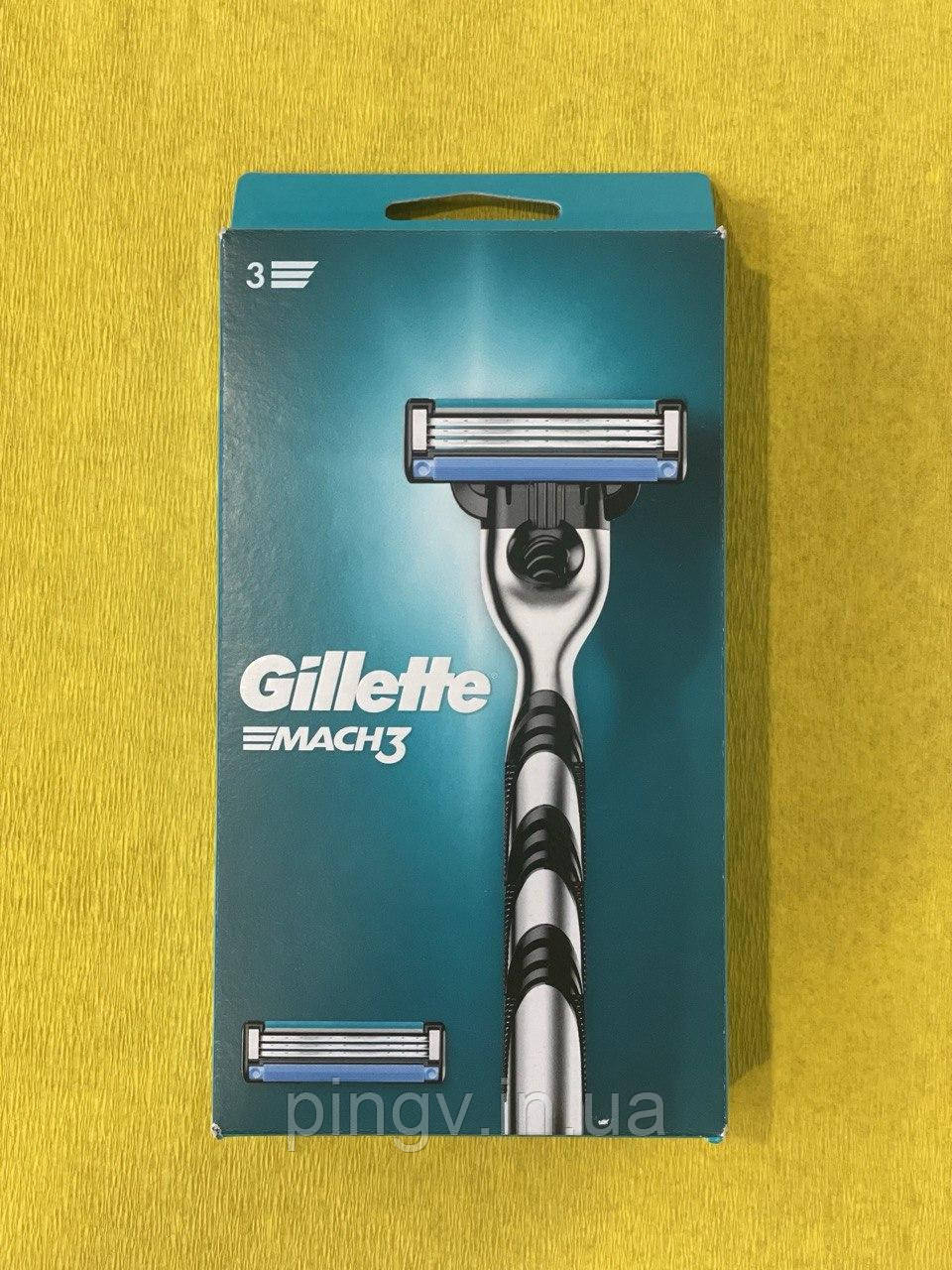 Станок для гоління чоловічий Gillette Mach3 з 2 змінними картриджами