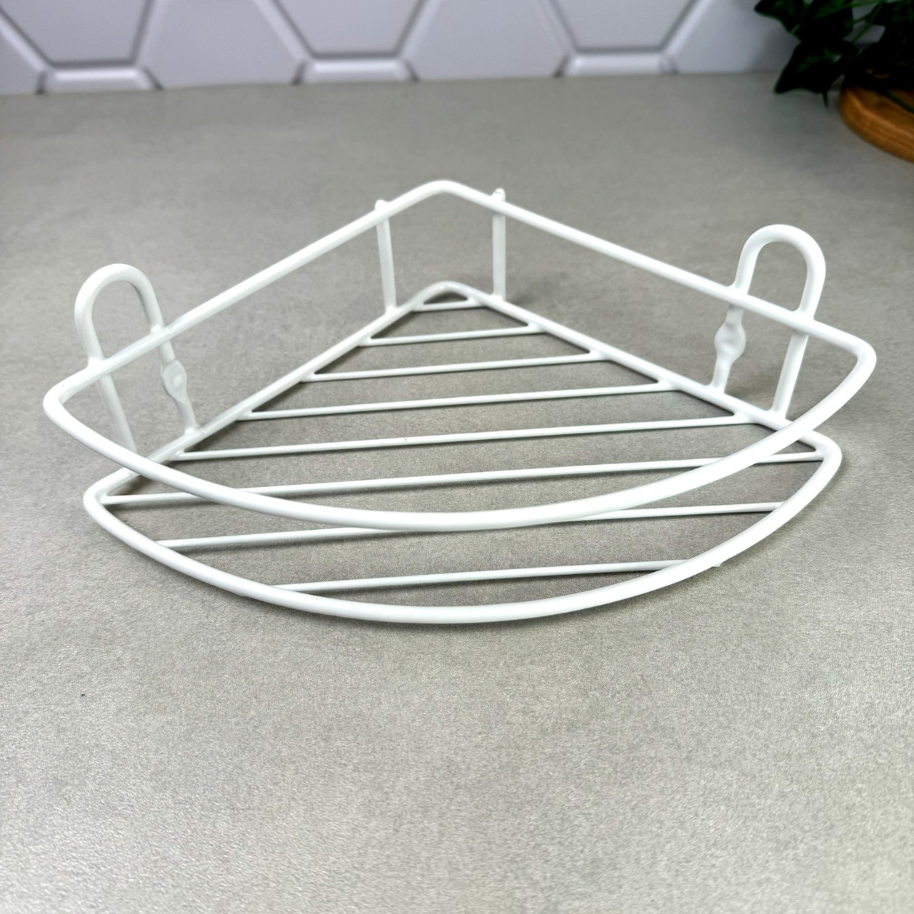 Біла кутова полиця у ванну кімнату Люкс