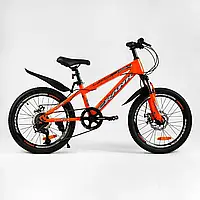 Подростковый велосипед Corso Crank 20" дюймов 7 скоростей, стальная рама 11", LTWOO-A2, собран на 75%