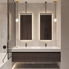 Бронзовий підвіс зі скляним подвійним плафоном 10см (61-P100F-1 BRZ+CLWH), фото 3