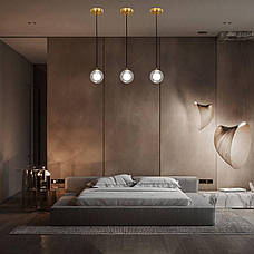 Бронзовий підвіс зі скляним подвійним плафоном 10см (61-P100F-1 BRZ+CLWH), фото 5