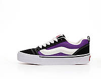 Vans KNU Purple Black White Модные женские кроссовки. Красивые женские кеды Ванс.