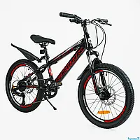 Велосипед спортивный Corso Crank 20" стальная рама 11", 7 скоростей LTWOO-A2, собран на 75%