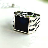 Перстень срібний у грецькому стилі з оніксом, фото 3