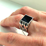 Перстень срібний у грецькому стилі з оніксом, фото 10