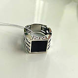Перстень срібний у грецькому стилі з оніксом, фото 7