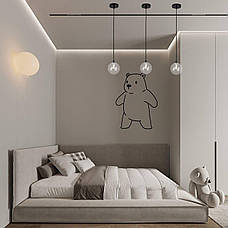 Чорний підвіс зі скляною прозорою 12см кулею BUBBLES (61-P120F-1 BK+CL), фото 3