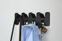 Вешалка ключница из гнутого металла, вешалка с крючками для одежды, ключей, сумок 27х8х2,5 см