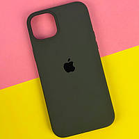 Чехол Silicone Case Full для iPhone 13 Dark Olive | Селиконовый чехол на Айфон 13 Тёмно-зелёный (Закрытый низ)