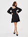 Модне та стильне жіноче коктейльне плаття з об'ємними рукавами, чорне, фото 4