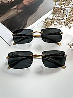 Прямокутні сонцезахисні окуляри Jaguar (чорні із золотим)
