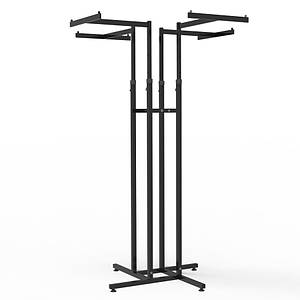 Стійка під одяг металева Краб 4 т-подібних кронштейни, чорна