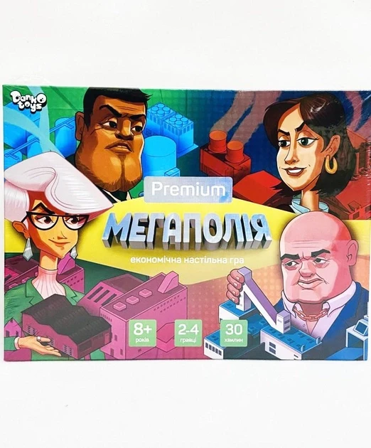 Настільна гра "Мегаполія Premium" Danko Toys (ігрове поле, гроші, фішки, кубик)G-MP-01-01U