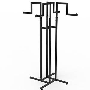 Стійка під одяг металева Краб на 4 кронштейни зигзаг, чорна