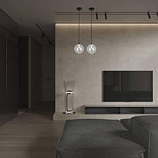 Чорний підвіс зі скляною прозорою 15см кулею BUBBLES (61-P150F-1 BK+CL), фото 3