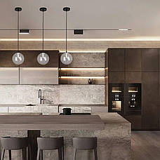 Чорний підвіс зі скляною прозорою 15см кулею BUBBLES (61-P150F-1 BK+CL), фото 5