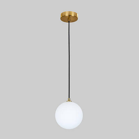 Бронзовий підвіс зі скляною білою 15см кулею BUBBLES (61-P150F-1 BRZ+WH), фото 1