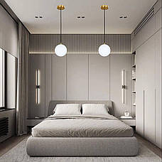 Бронзовий підвіс зі скляною білою 15см кулею BUBBLES (61-P150F-1 BRZ+WH), фото 4