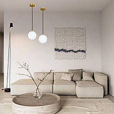 Бронзовий підвіс зі скляною білою 15см кулею BUBBLES (61-P150F-1 BRZ+WH), фото 3