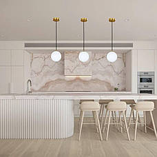 Бронзовий підвіс зі скляною білою 15см кулею BUBBLES (61-P150F-1 BRZ+WH), фото 5