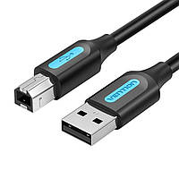 Кабель Vention для принтера USB 2.0 A Male to B Male Cable 1.5M Black PVC Type (COQBG)