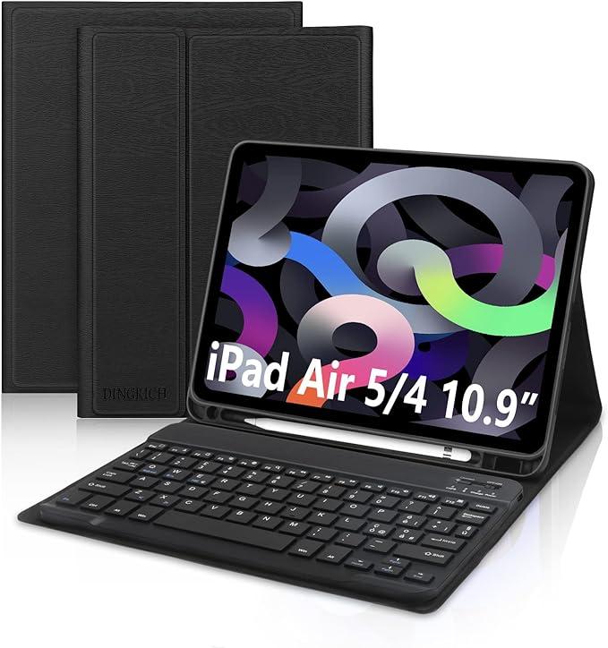 DINGRICH Чохол із клавіатура для iPad Air 5 покоління 2022/Air 4 2020 бездротова клавіатура з італійського рас