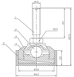 Ніжка М12х1.75 Keli для тензодатчика SQB-A 0.1-2.5t (легована сталь), фото 2