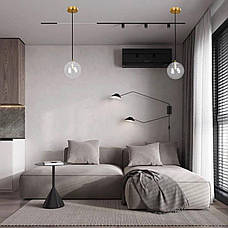 Бронзовий підвіс зі скляною прозорою 15см кулею BUBBLES (61-P150F-1 BRZ+CL), фото 3