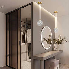 Бронзовий підвіс зі скляною прозорою 15см кулею BUBBLES (61-P150F-1 BRZ+CL), фото 4