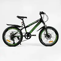 Дитячий спортивний велосипед 20 Corso «CRANK» сталева рама, обладнання LTWOO-A2, 7 швидкостей, зібран на 75%