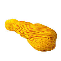 Шнур текстильний, без наповнювача, плетений 5 мм жовток