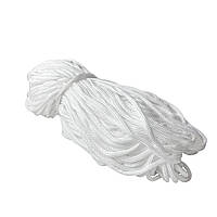 Шнур текстильний, без наповнювача, плетений 5 мм білий