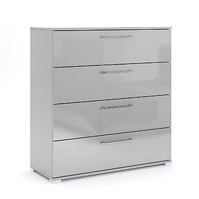 Комод 4шх Мегі сірий глянець шиншила/дзеркало Міро Марк