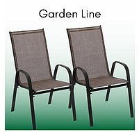Комплект садовый стульев для отдыха Garden Line NEO3678 Коричневые кресла из ротанга для сада Мебель садовая