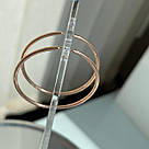 Великі срібні сережки кільця кільця Конго ф. 3,5 см. Сережки зі срібла жіночі 925 проба позолочені, фото 3