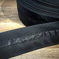 Корсажная лента, брючная тесьма черная 55 мм