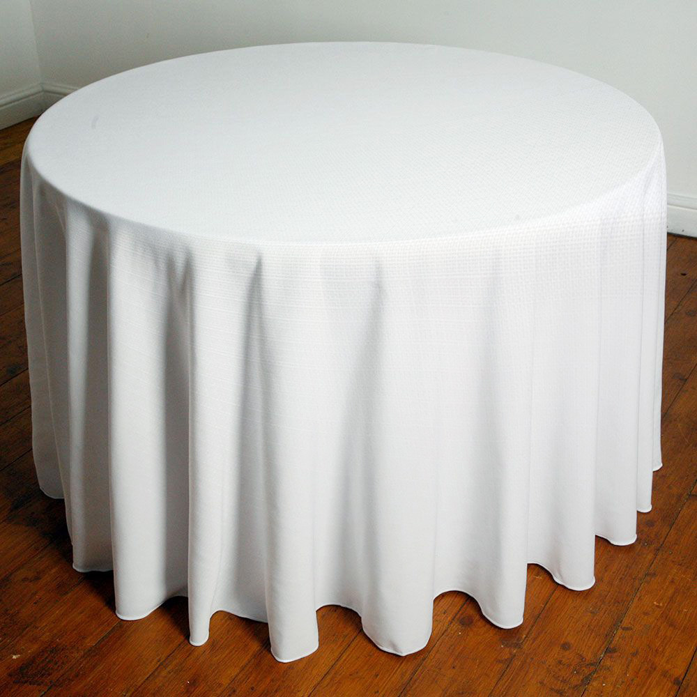 Скатертина діаметром 270см Біла на круглий стіл 150~180см тканина В-2075